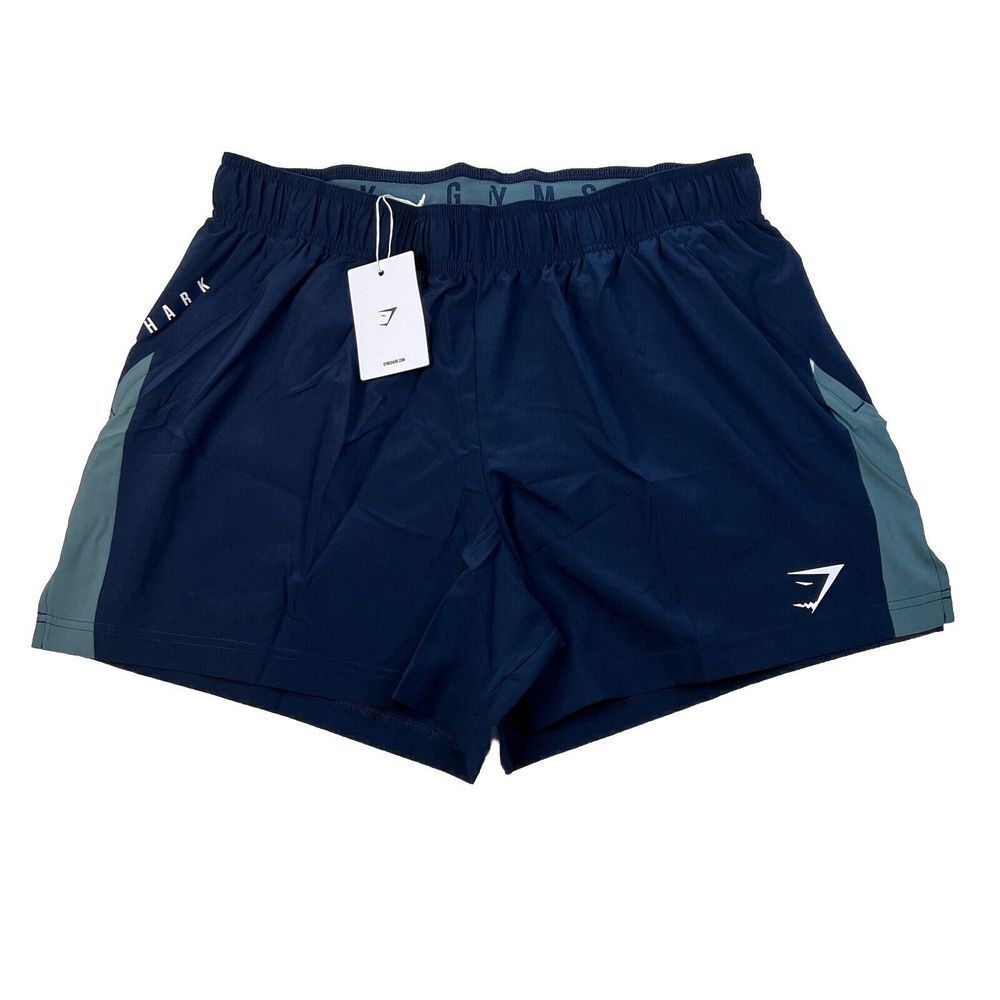 Gymshark Sport Shorts Men's XL Navy Denim Teal 5" Inseam W/O Tags